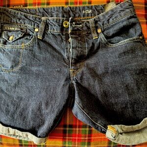 G-Star Dark Blue Denim Shorts
